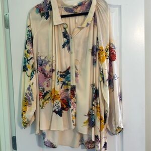 Free people winter floral blouse